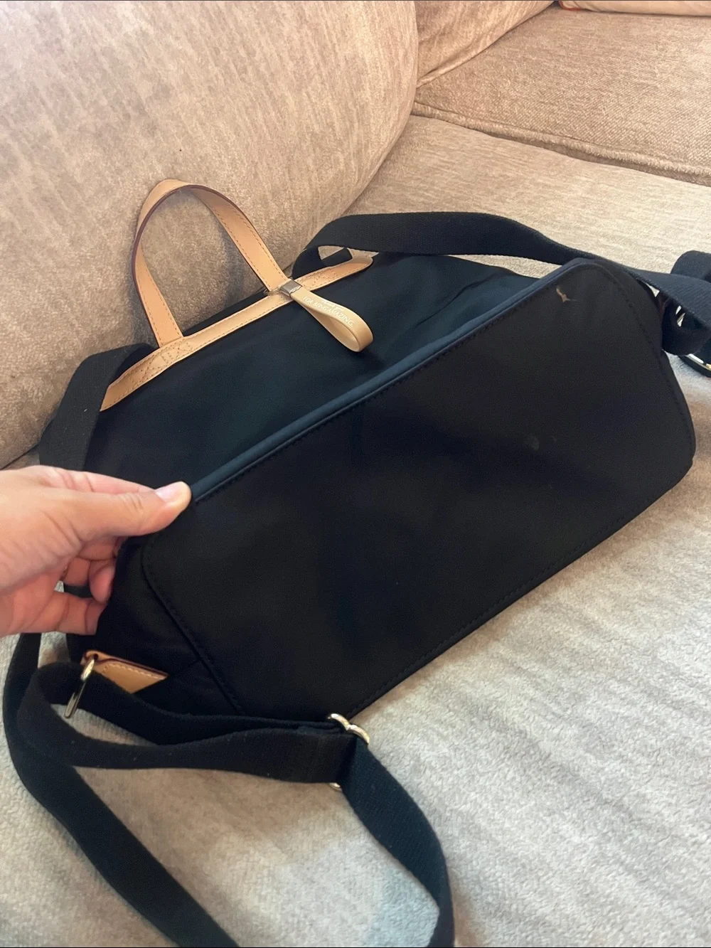 Kate Spade Black Backpack with Tan Trim
